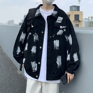 2023秋冬季潮翻领撞色休闲外套潮流韩版宽松夹克W6181-P60图片