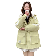 【现货】短风衣夹克派克服1C045-6007P135K198，女装风衣，红龙果