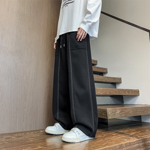 311B-1-1939-P33控69大码 秋冬弯刀裤休闲宽松直筒拖地裤长裤图片