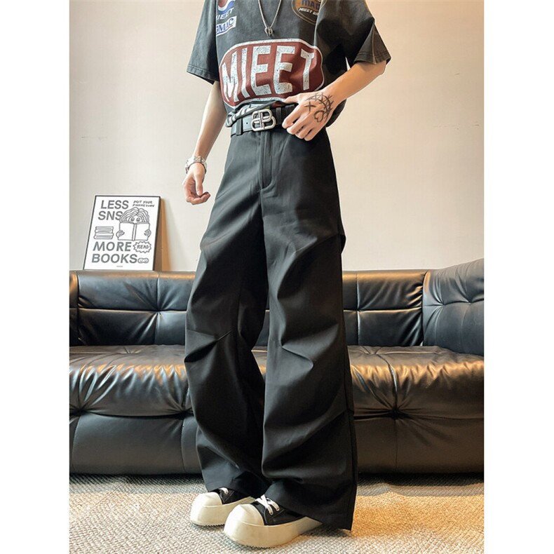 美式褶皱设计感休闲裤潮牌宽松垂感长裤，男装休闲裤，星座410-6（原星座1304-1）