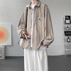 衬衫男秋季新款港风宽松大码灯芯绒扎染长袖衬衣CS3097-P42，男装衬衫，星座214-3