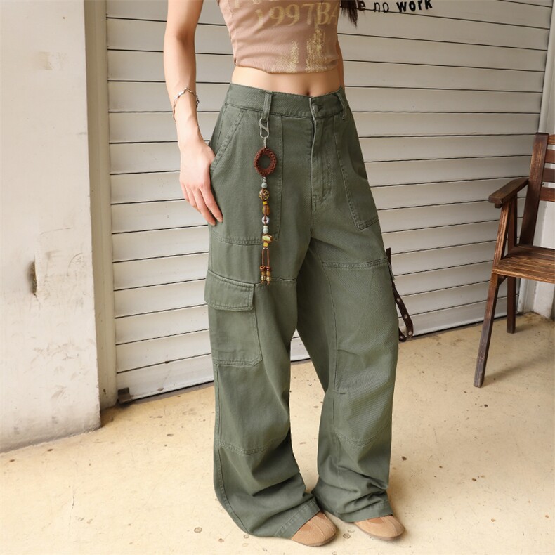 A436-6239E-P751282025秋冬新款重磅美式复古多口袋直筒裤,男装休闲裤,电商A436