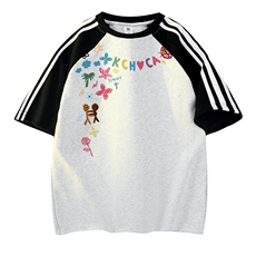 白花灰拼黑袖