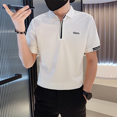 2025主推款夏季短袖翻领T恤拉链设计翻领Polo衫B9702-P53，男装T恤，电商D342