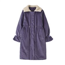 现货！羊羔毛拼接灯芯绒棉衣浙宝163-812，女装棉衣/棉服，拾菱