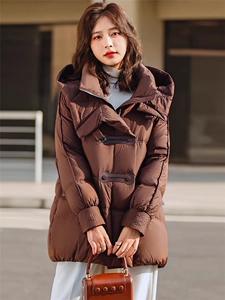 （现货）90白鸭绒女冬新款时尚洋气气质高端加厚保暖宽松羽绒服女图片
