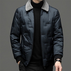 CSYR89662钱塘2020-2冬季厚款商务休闲翻领中年男士羽绒服P200，男装羽绒服，钱塘207-2
