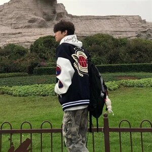 2026美式高街复古毛巾绣棒球服外套女春秋季新款宽松百搭嘻哈夹克图片