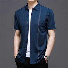 夏季2023新款短袖衬衫男士商务修身休闲上衣衬衣潮流，男装衬衫，电商B212（原钱塘6029）