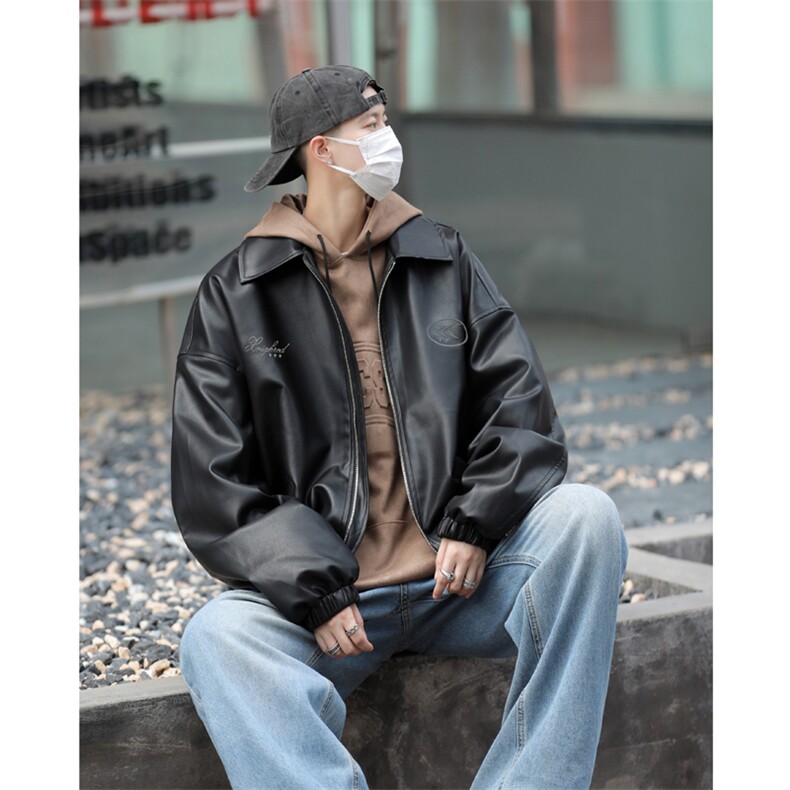 秋款男皮衣字母印花图案夹克外套JK662P70,男装夹克,星座1013-1