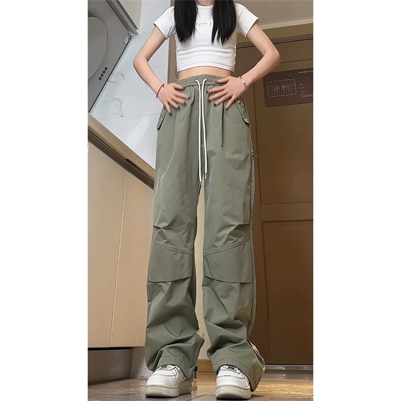 休闲裤抖音直播高品质美式高街冰丝裤现货供应C323-1-7707-P40图片