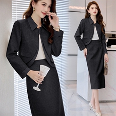 小香风名媛气质套装裙女2025春秋新款超好看通勤职业半身裙两件套，女装套装/套裙，卡杰菲
