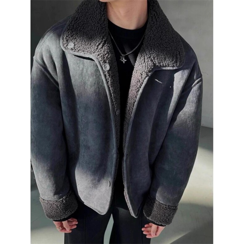 现货~双面穿皮毛一体麂皮绒夹克外套JK919P128，男装夹克，星座908
