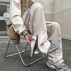 美式冲锋裤男春秋潮牌侧边拉链宽松直筒高街百搭休闲长裤K22-P38，男装休闲裤，星座308B-2