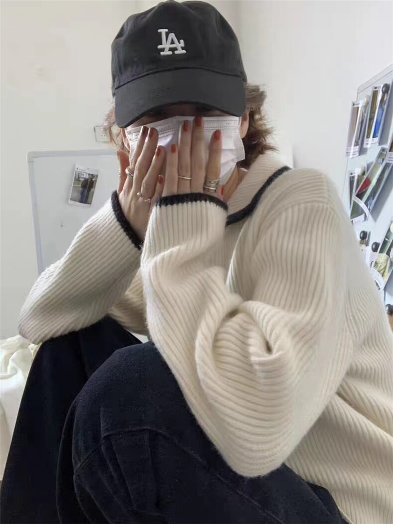 POLO领元宝针拼色拉链开衫2024年秋季针织衫,女装羊毛衫,百纯羊绒