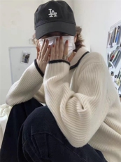 POLO领元宝针拼色拉链开衫2024年秋季针织衫，女装羊毛衫，百纯羊绒