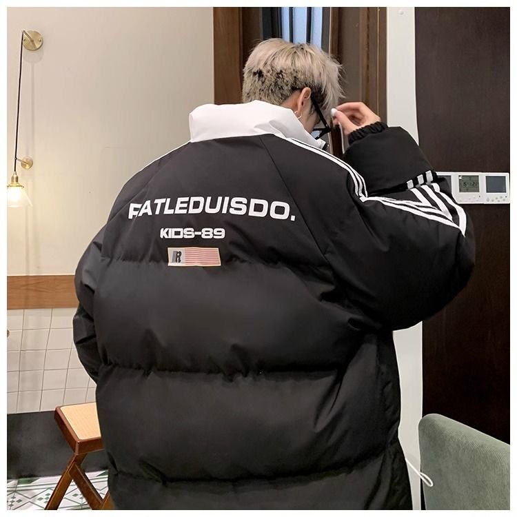 美式三条杠立领棉服男生冬季新款外套加厚棉衣袄子潮L86744-p105,男装棉衣,星座1008
