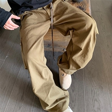 美式高街多口袋工装裤男ins宽松直筒阔腿垂感休闲长裤K81，男装休闲裤，星座1116A（原606A-3）
