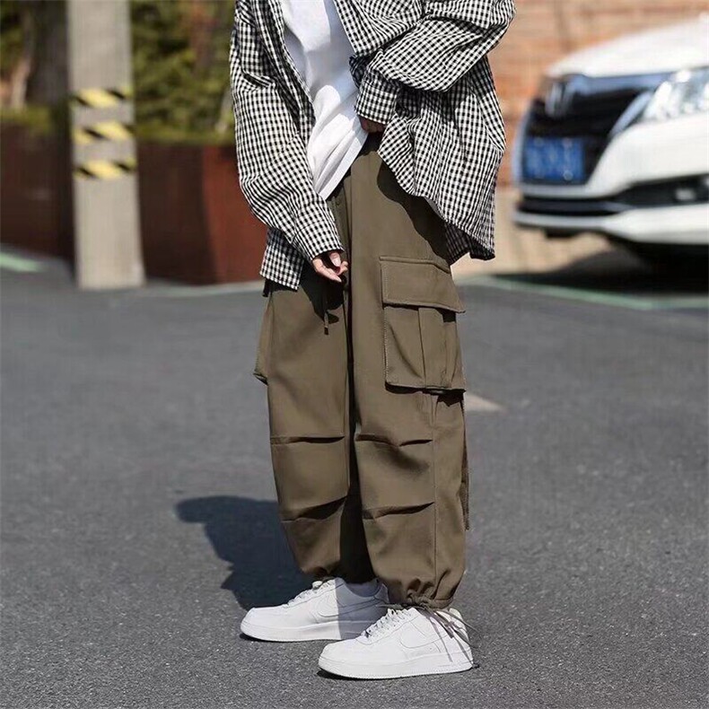 冲锋裤男春秋高街潮牌美式户外机能风工装裤子加绒长裤B27/P40,男装休闲裤,星座506