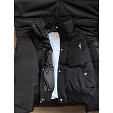 纯色立领短款棉服外套男女同款2025冬季加厚面包服保暖黑色棉衣，男装棉衣，星座506A
