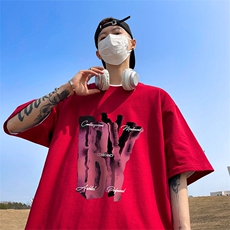 量大优供视频买家秀220克美式短袖t恤T2352得物直播有280克品质，男装T恤，电商A486