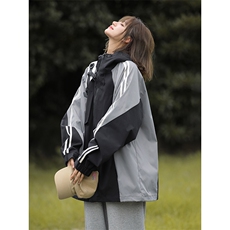 2024潮牌复古拼色休闲百搭情侣宽松运动服夹克外套HY397P95控138，男装夹克，电商A102B