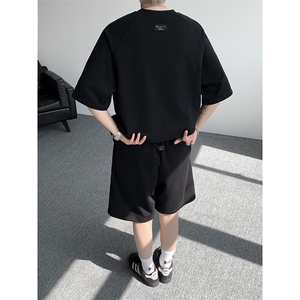 现货 TZ776-特P50 控88 曼巴棉圆领大码短袖短裤T恤运动套装图片
