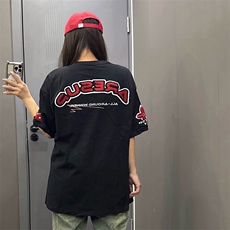 万针全刺绣工艺抖音得物高品质260克重磅纯棉双纱美式高街短袖T恤，男装T恤，电商A486