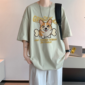已注册/夏季内景宽松短袖T恤男潮柯基印花百搭打底衫DT00595/P25图片