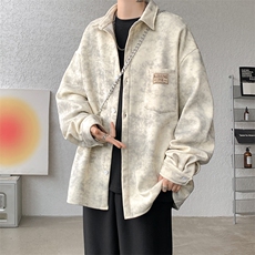 8XL-M秋冬款加绒加厚衬衫男做旧脏脏保暖外套大码衬衣CS29002P65，男装衬衫，电商B312