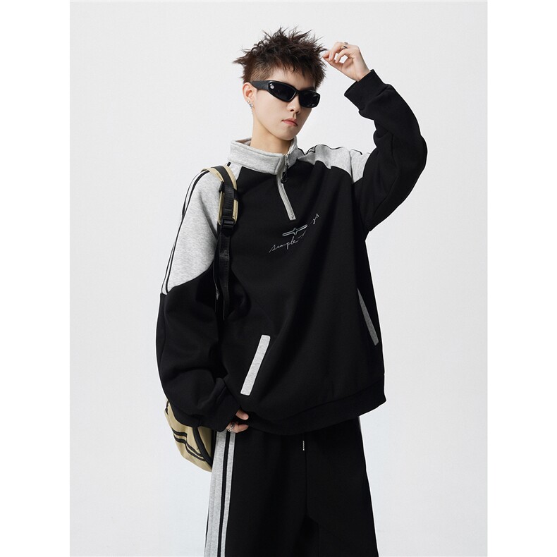 PTZ2551-特P95控178无影墙休闲运动裤拼接套装男55棉45聚酯纤维，男装休闲套装，电商B370