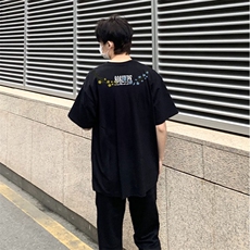 万针全刺绣解构设计260克重磅双纱纯棉高品质美式高街短袖T恤特33，男装T恤，电商A486-1