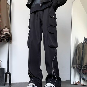A853-P47 拉链冲锋裤子男春季高街潮牌工装裤男款休闲多口袋图片