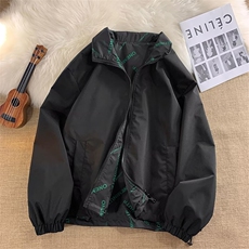 夏季潮流日系新款文艺宽松型拉链风衣百搭印花青春流行男J08/P68，男装夹克，星座506B