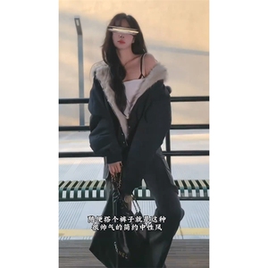 现货高品质美式高街冬季重磅硬挺短款座山雕毛领棉衣男女加厚外套图片