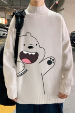 M18131-P45加绒款-P65半高领毛衣男士大码针织衫男毛线衣男，男装针织衫/毛衣，电商A040
