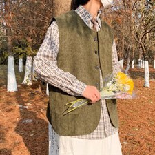 无领春款灯芯绒纯棉马甲W017P35图片