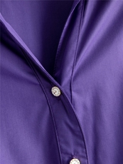 紫色系腰带短袖衬衫女收腰显瘦优雅小衫，女装衬衫，水衣源