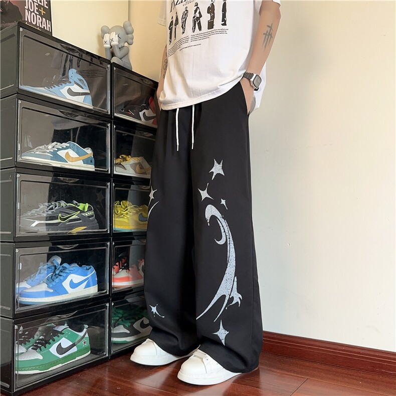 抖音品质美式涂鸦设计潮流百搭宽松休闲裤B315-K25441-特p30控58,男装休闲裤,电商B315