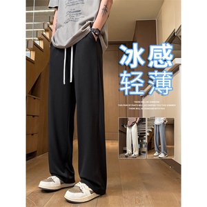 夏季速干冰丝裤直筒宽松高级垂感短裤潮松紧休闲裤 A436-610-P40图片