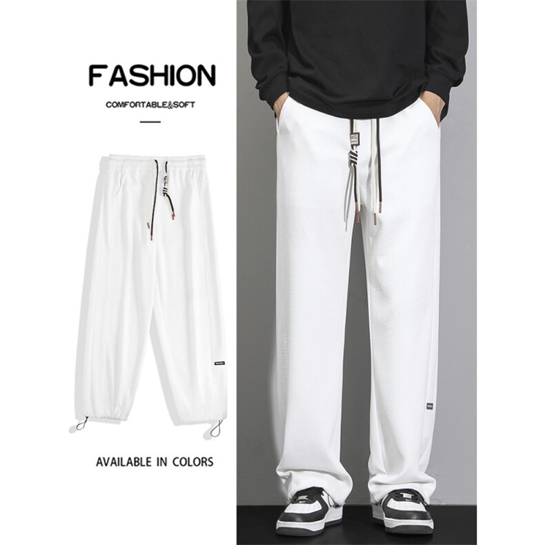 垂感抗皱裤子秋季新款宽松直筒阔腿裤男生休闲长裤K932-特批-32，男装休闲裤，星座718-1