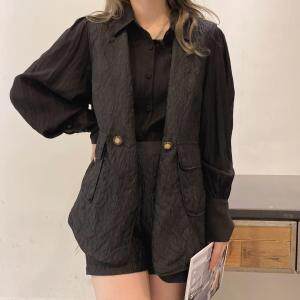 【现货】马甲短裤两件套，女装马夹，欧洛佛