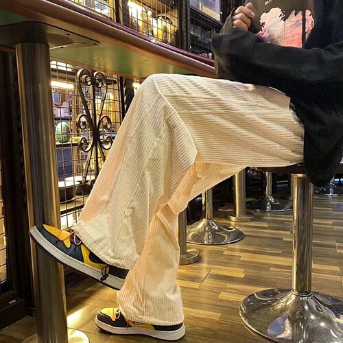 编织绳灯芯绒裤子男港风潮流感宽松直筒休闲裤A539P35，男装休闲裤，星座1116-2