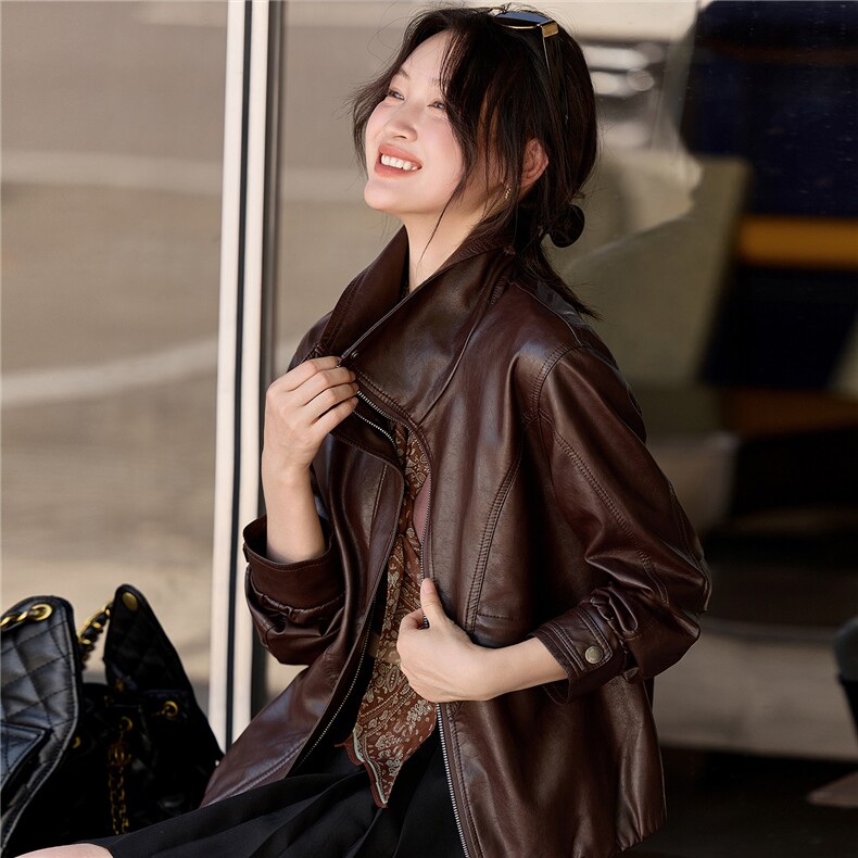 2026秋季PU皮衣外套女小个子女装,女装皮衣,悦祺