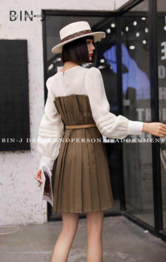 秋季新款韩版收腰连衣裙，女装连衣裙，宾珏