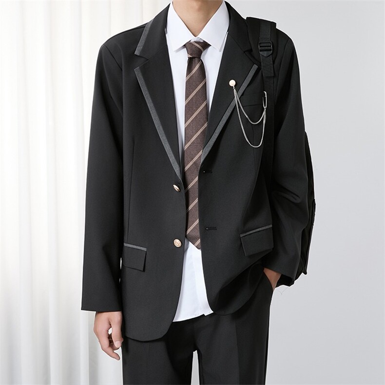 日系学院风DK制服男生西服套装ins英伦风学生痞帅西装外套班服潮,男装西服套装,星座506A