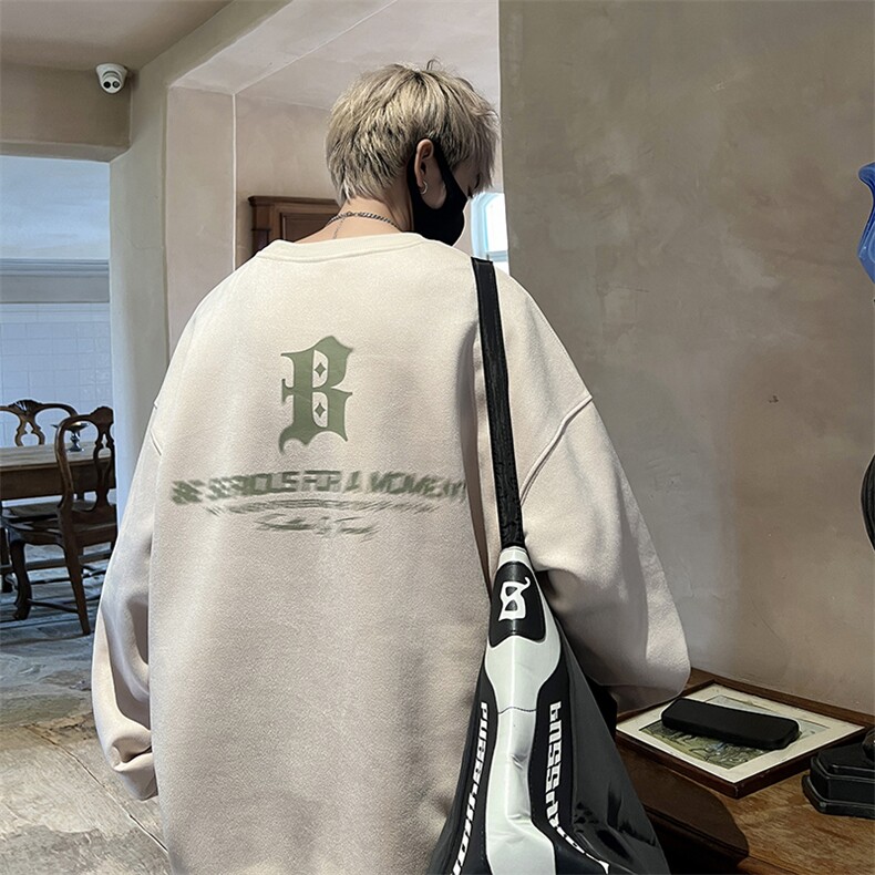 抖音供货、重磅显瘦卫衣秋圆领宽松D223A-DY-LPWY105-特p40,男装卫衣,电商019-1