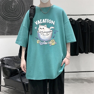 230g重磅纯棉短袖t恤男大码半袖半截袖 DX17408-P20图片