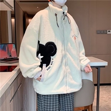 毛毛外套棉衣男冬季新款宽松潮牌外套港风贴标抽绳棉服MF177-P73，男装棉衣，星座412