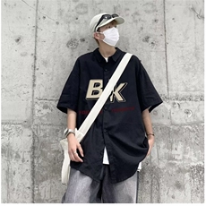 日系工装短袖衬衫男款夏季潮牌休闲衬衣百搭宽松外套CY772-P34，男装衬衫，星座412-3